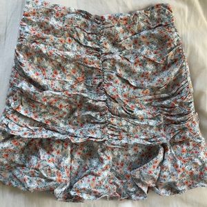 Olivaceous floral skirt